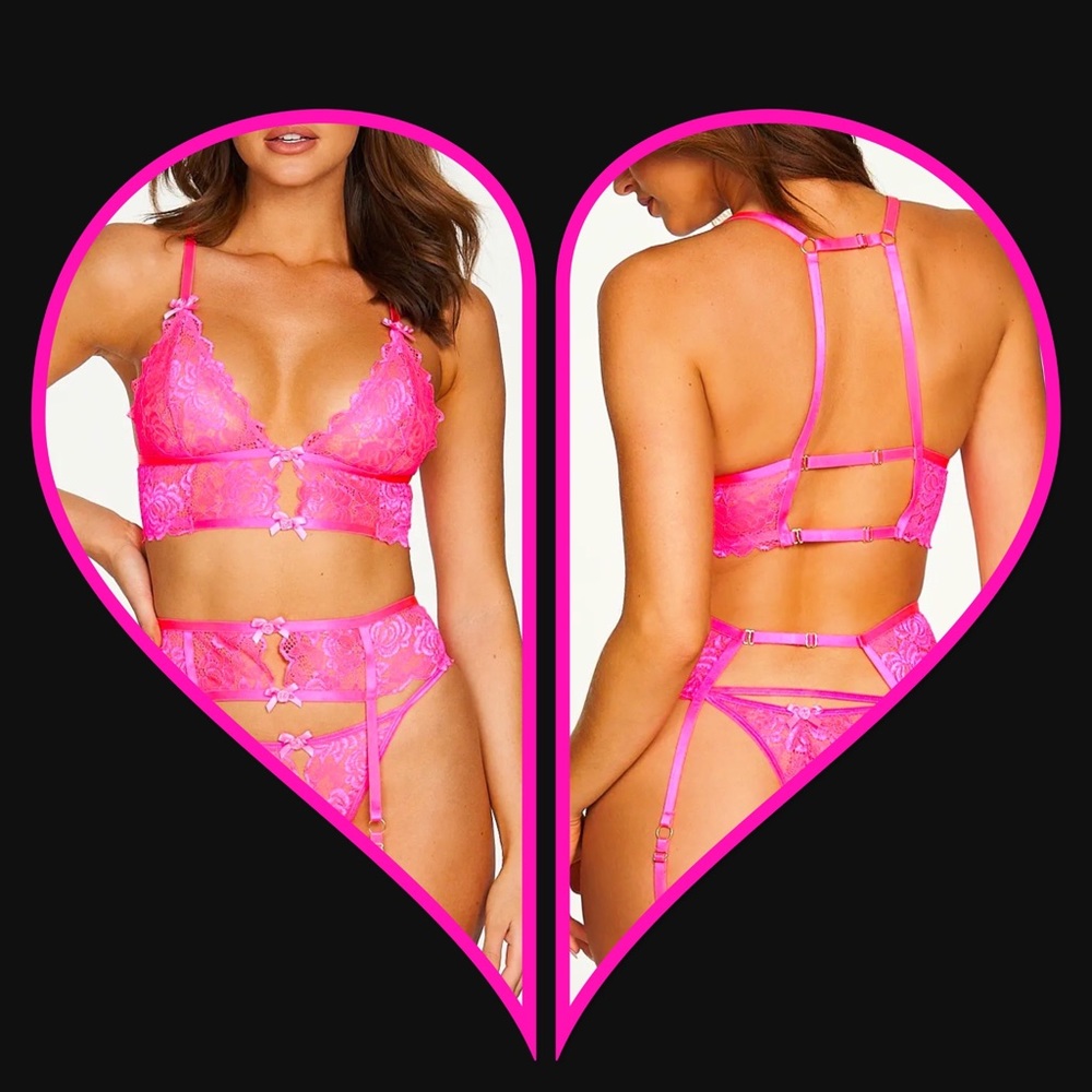 Open Exposed Crotchless Lingerie Set S-2X regular & plus size BRA PANTY GARTER=3